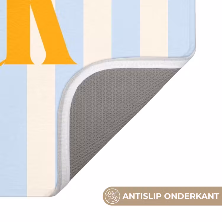 WC Mat - Oranje - Blauw - Strepen - Geluk — 3