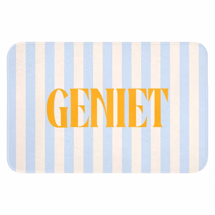 WC Mat - Oranje - Blauw - Strepen - Geniet — 1