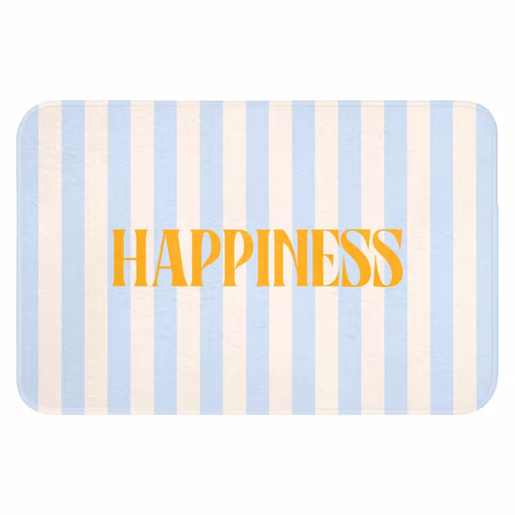 WC Mat - Oranje - Blauw - Strepen - Happiness — 1