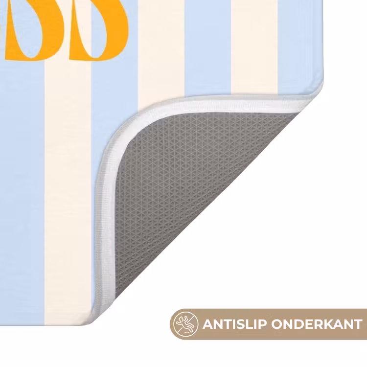 WC Mat - Oranje - Blauw - Strepen - Happiness — 3