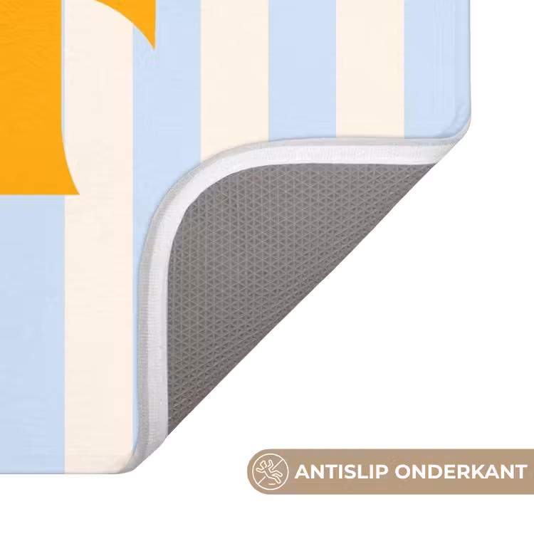 WC Mat - Oranje - Blauw - Strepen - Leef — 3