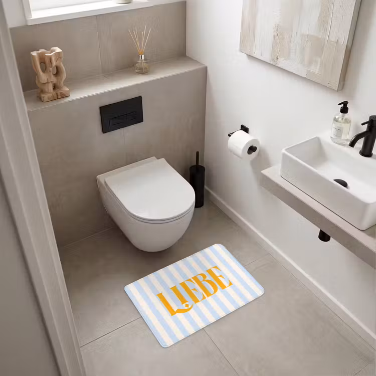WC Mat - Oranje - Blauw - Strepen - Liebe — 6