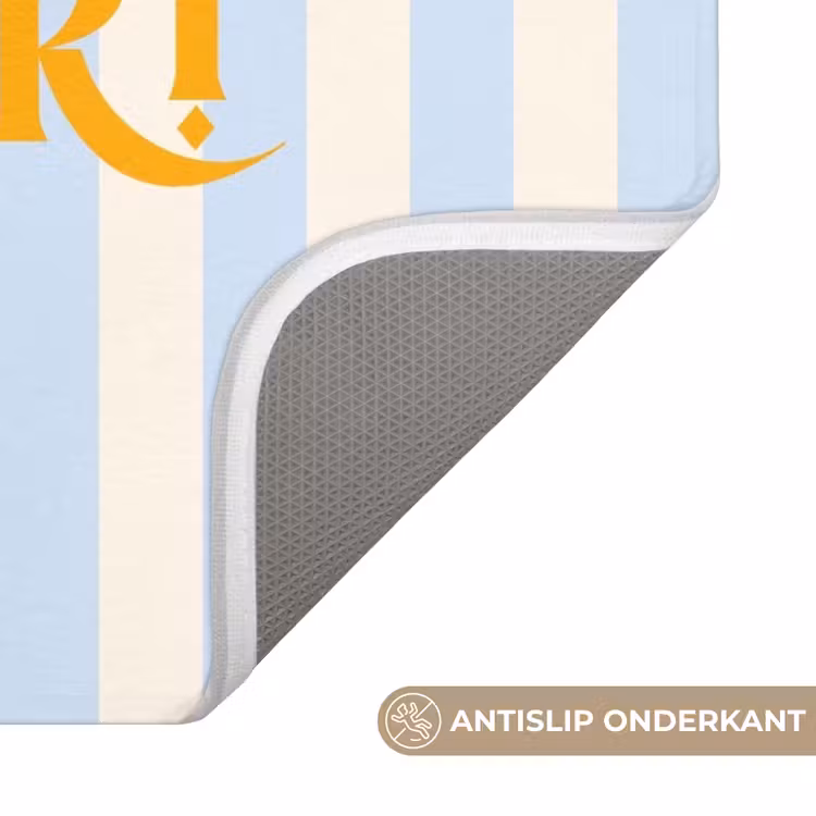 WC Mat - Oranje - Blauw - Strepen - Mon chéri — 3