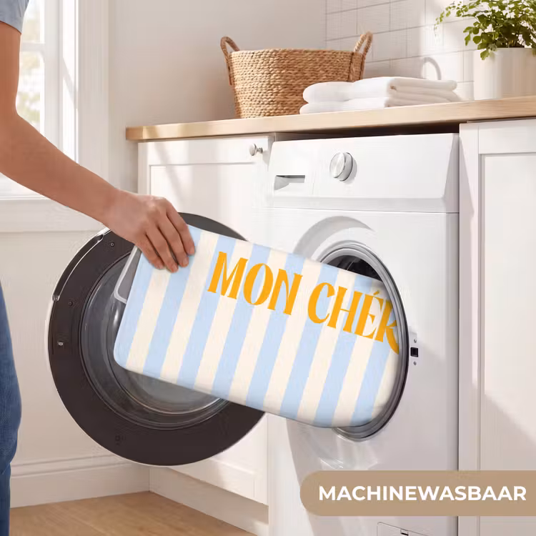 WC Mat - Oranje - Blauw - Strepen - Mon chéri — 5