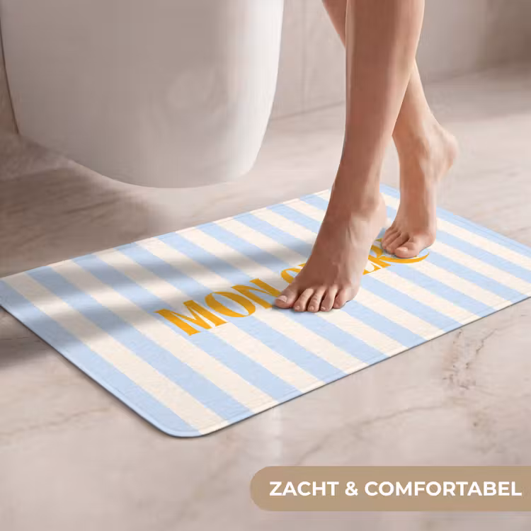WC Mat - Oranje - Blauw - Strepen - Mon chéri — 7