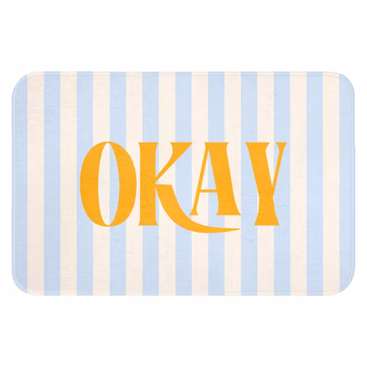 WC Mat - Oranje - Blauw - Strepen - Okay — 1
