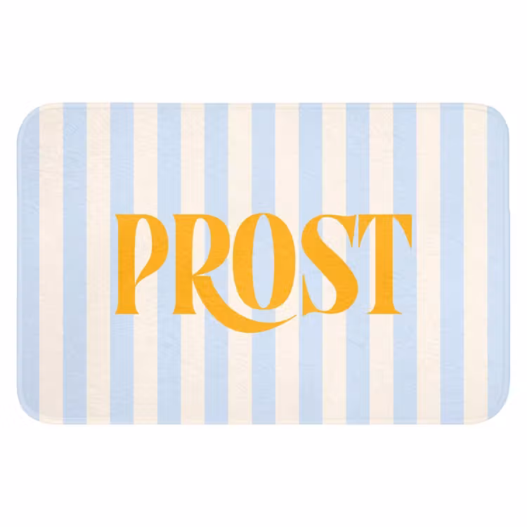 WC Mat - Oranje - Blauw - Strepen - Prost — 1