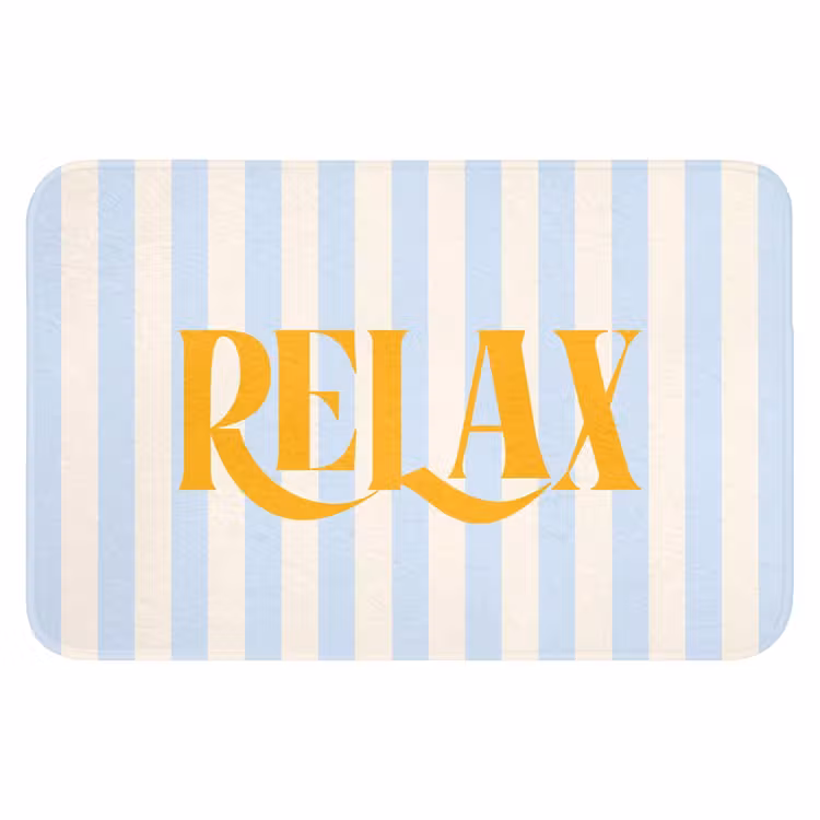 WC Mat - Oranje - Blauw - Strepen - Relax — 1