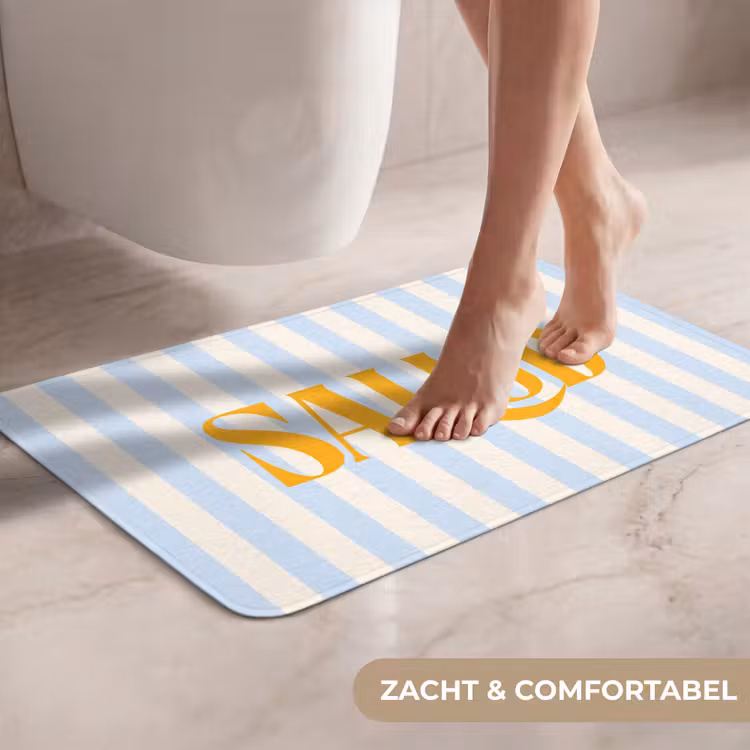 WC Mat - Oranje - Blauw - Strepen - Salud — 7