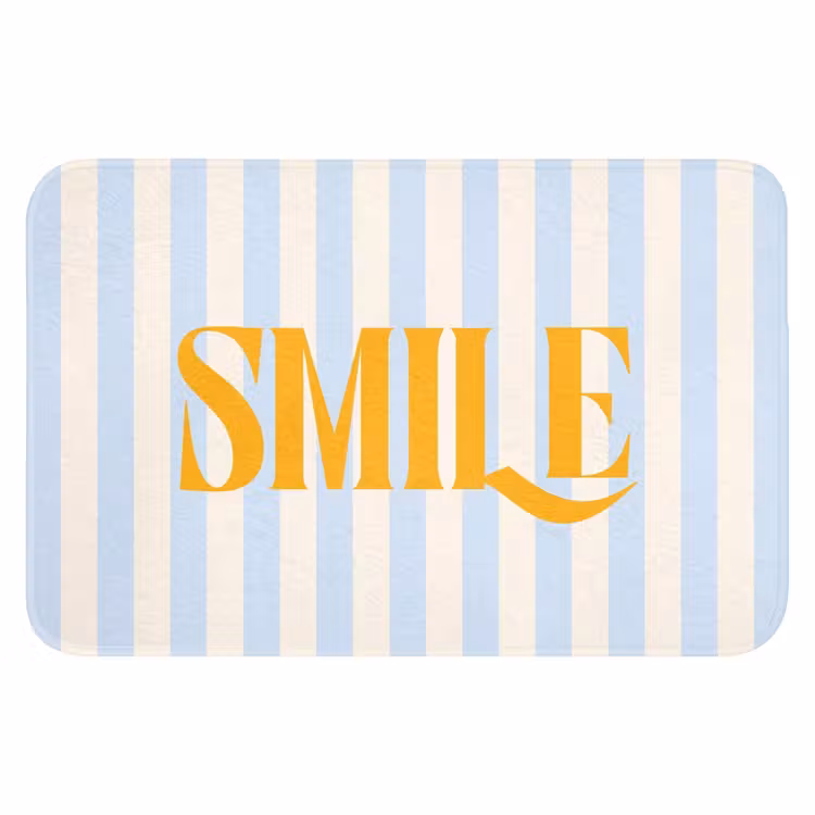 WC Mat - Oranje - Blauw - Strepen - Smile — 1