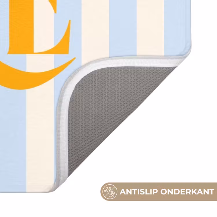 WC Mat - Oranje - Blauw - Strepen - Smile — 3