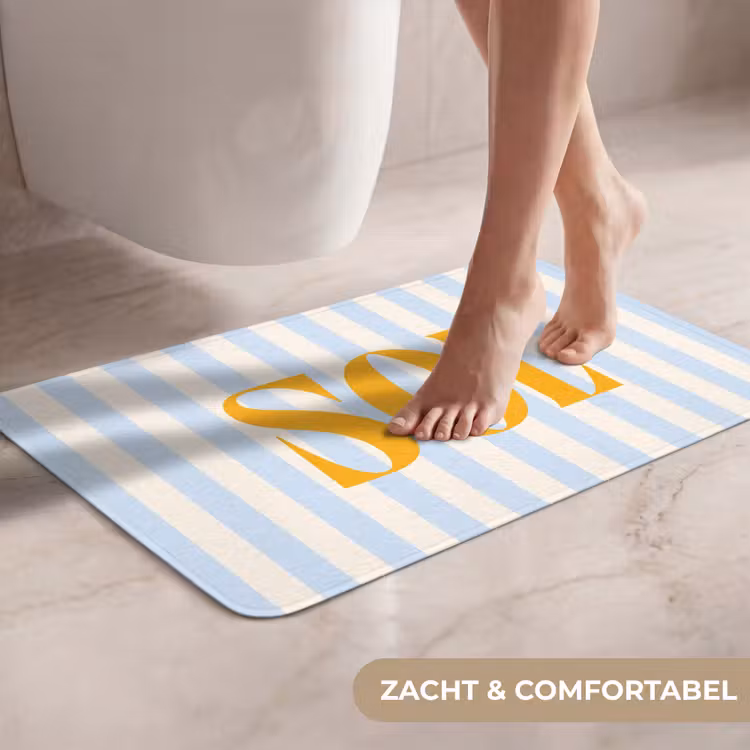 WC Mat - Oranje - Blauw - Strepen - Sol — 7