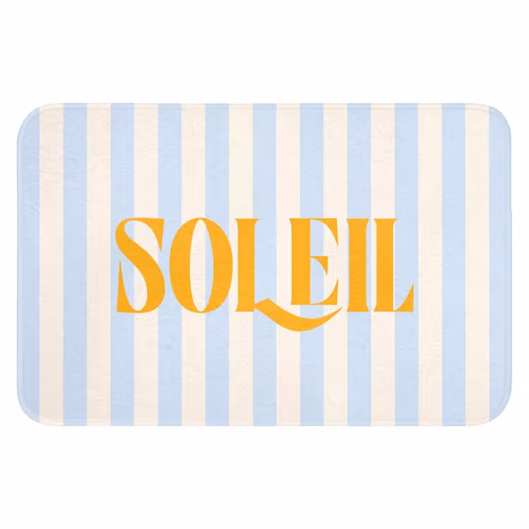WC Mat - Oranje - Blauw - Strepen - Soleil — 1