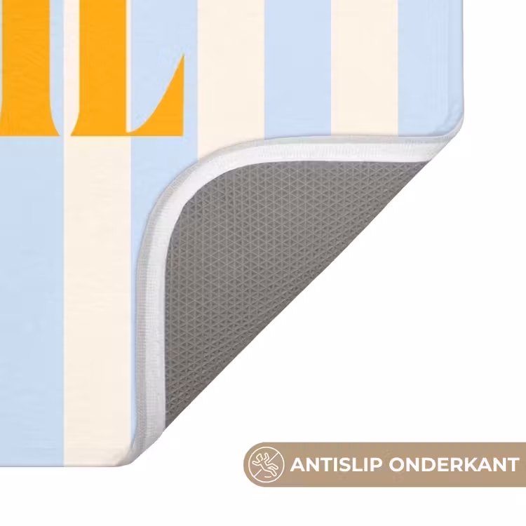 WC Mat - Oranje - Blauw - Strepen - Soleil — 3