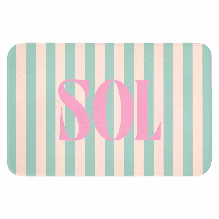 WC Mat - Roze - Groen - Strepen - Sol — 1