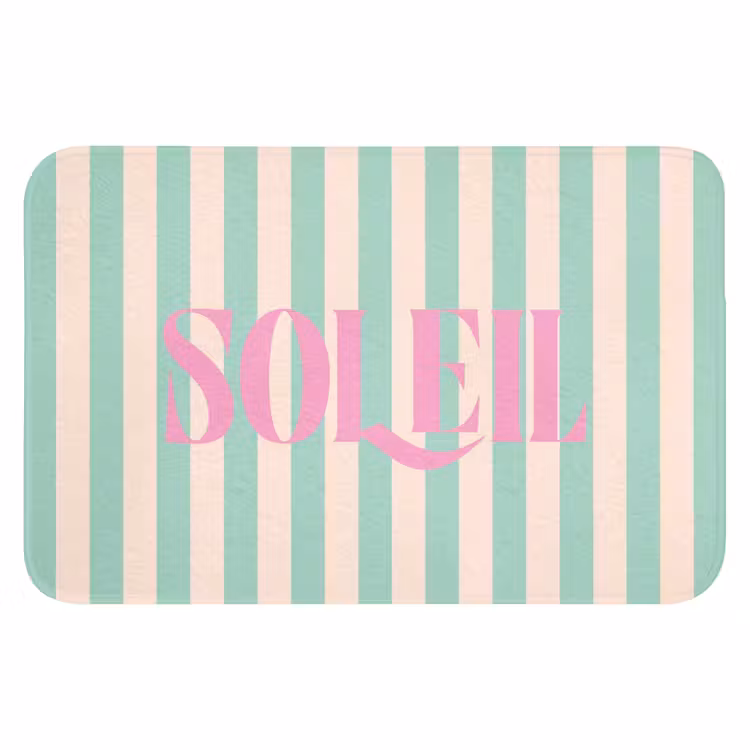 WC Mat - Roze - Groen - Strepen - Soleil — 1