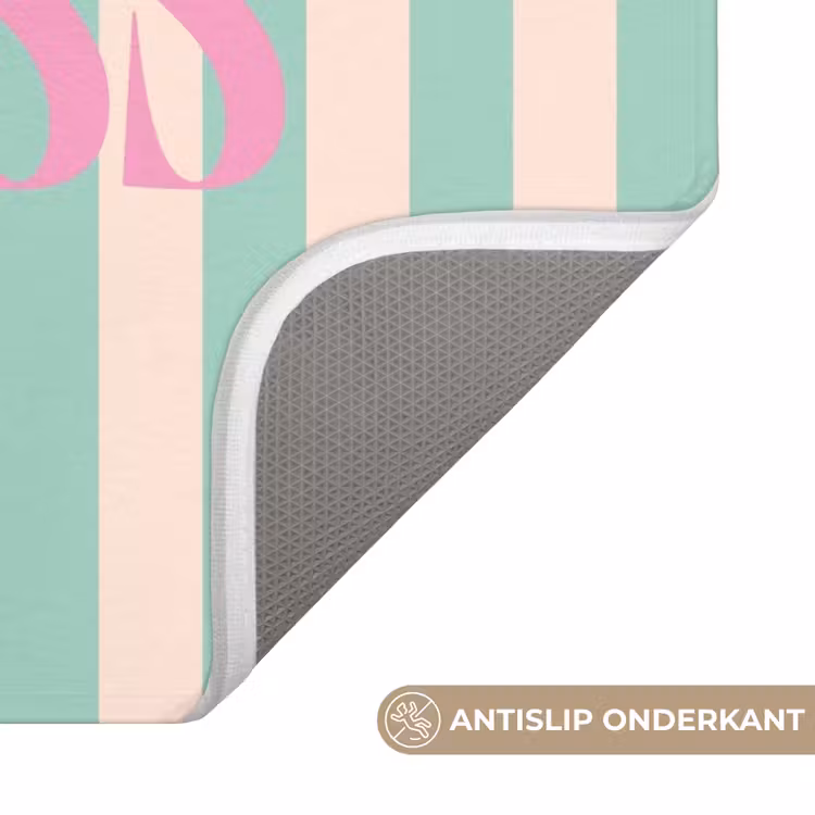 WC Mat - Roze - Groen - Strepen - Tschüss — 3