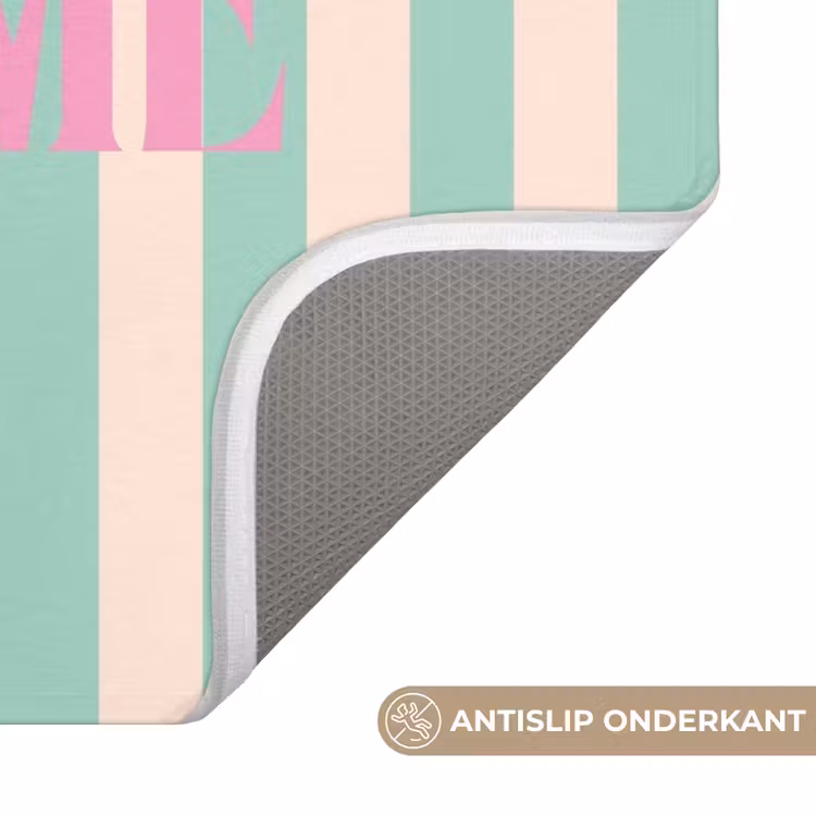 WC Mat - Roze - Groen - Strepen - Welcome — 3