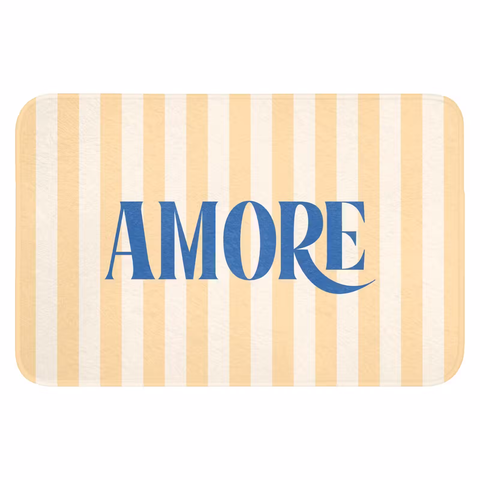 WC Mat - Blauw - Geel - Strepen - Amore — 1