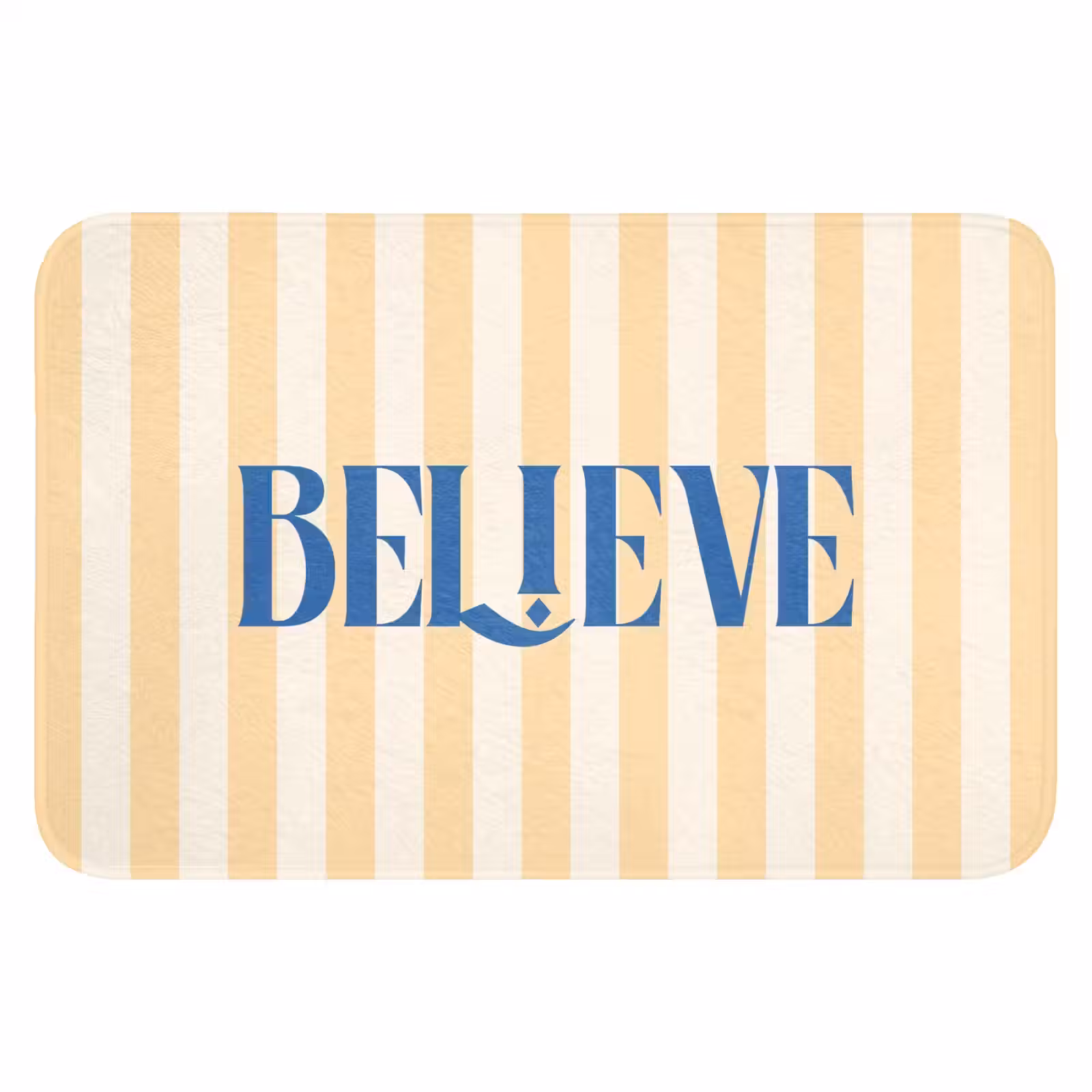 WC Mat - Blauw - Geel - Strepen - Believe — 1