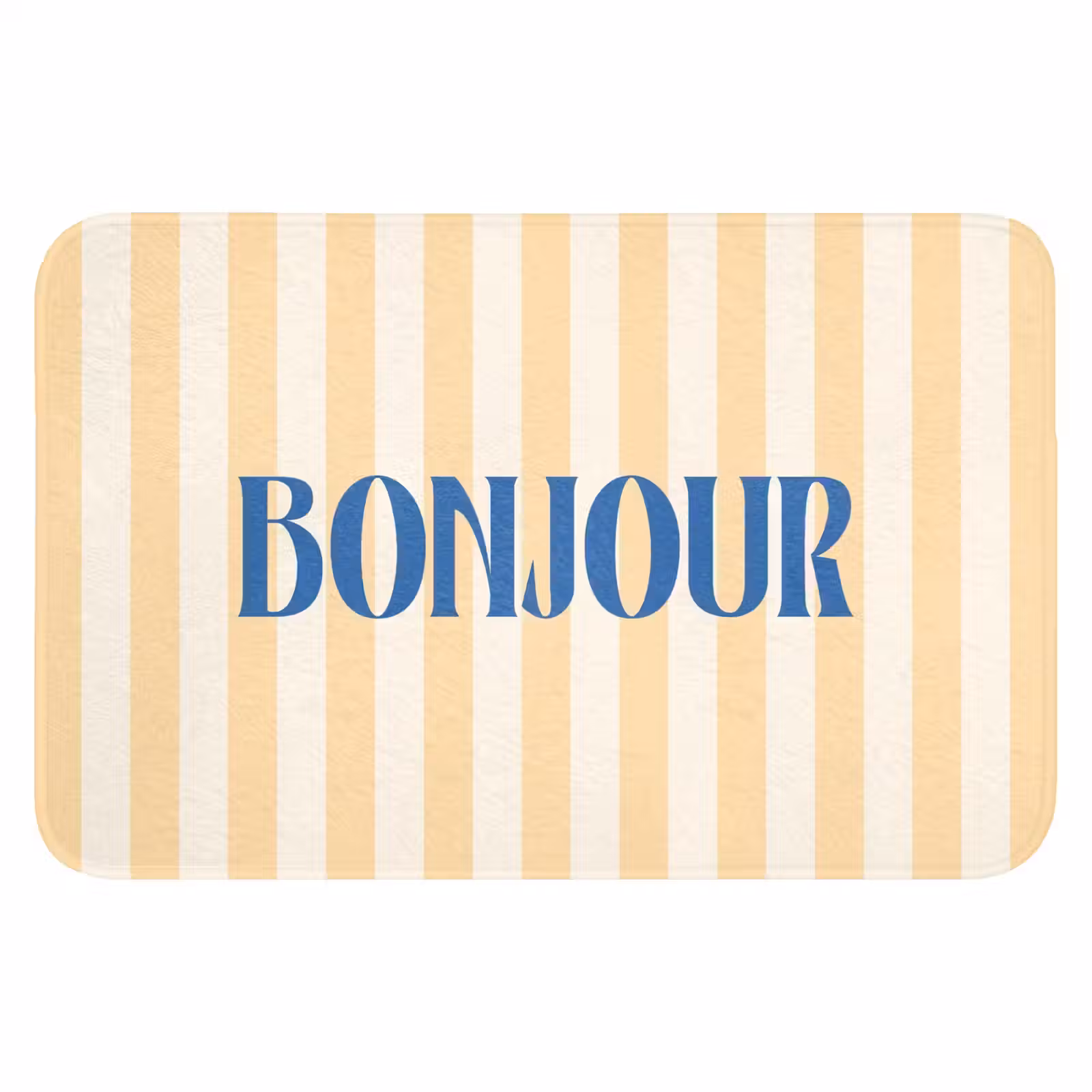 WC Mat - Blauw - Geel - Strepen - Bonjour — 1
