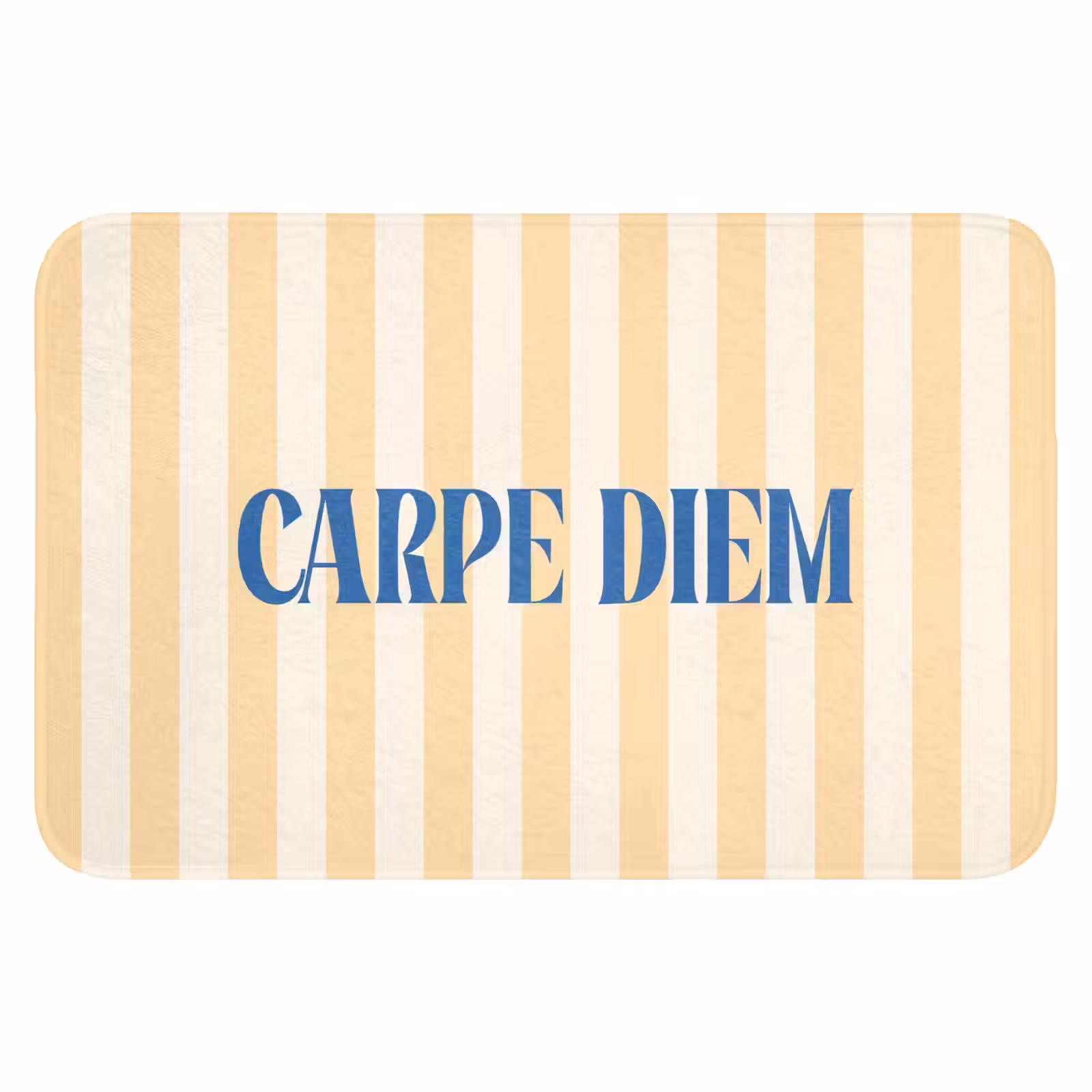 WC Mat - Blauw - Geel - Strepen - Carpe Diem — 1