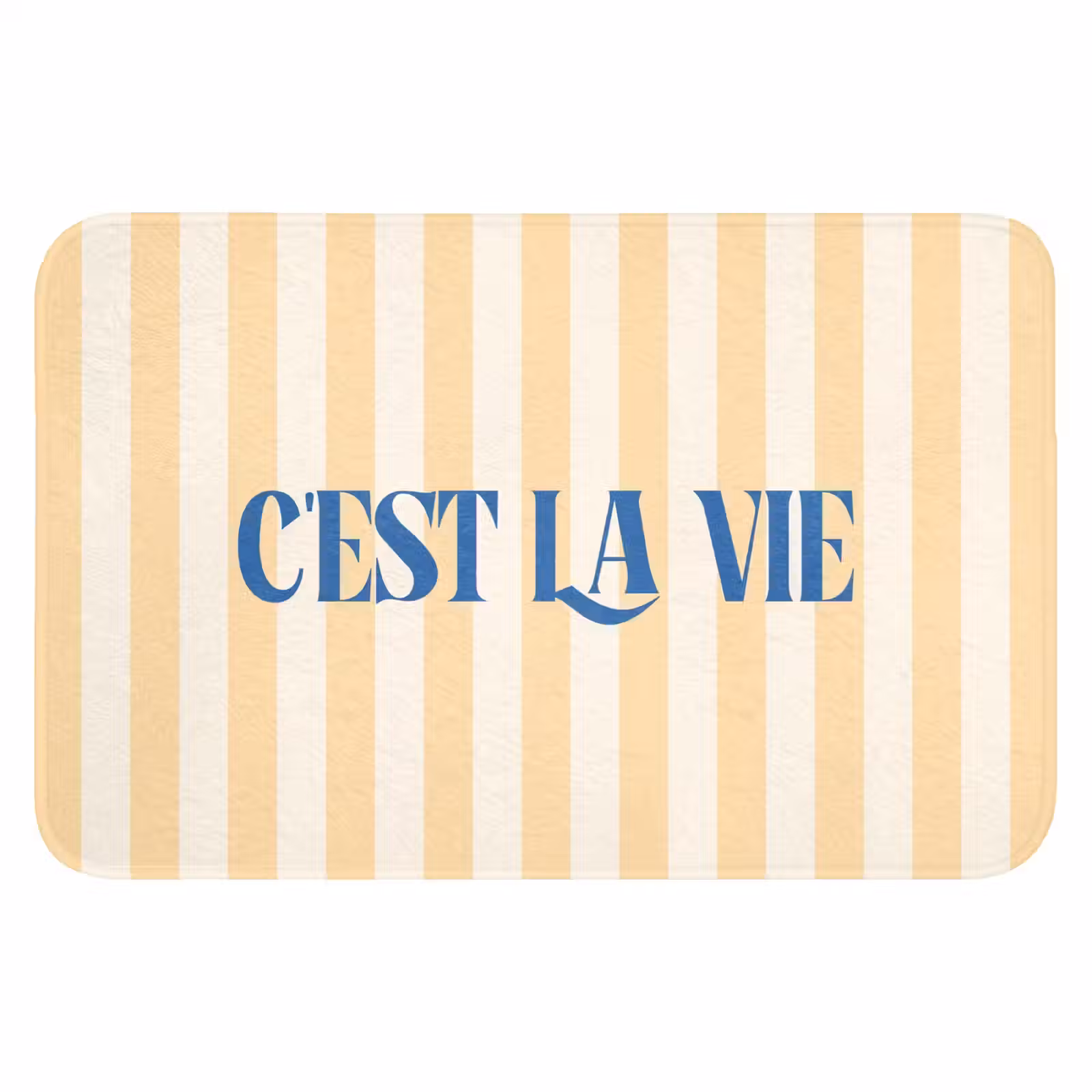 WC Mat - Blauw - Geel - Strepen - C'est La Vie — 1
