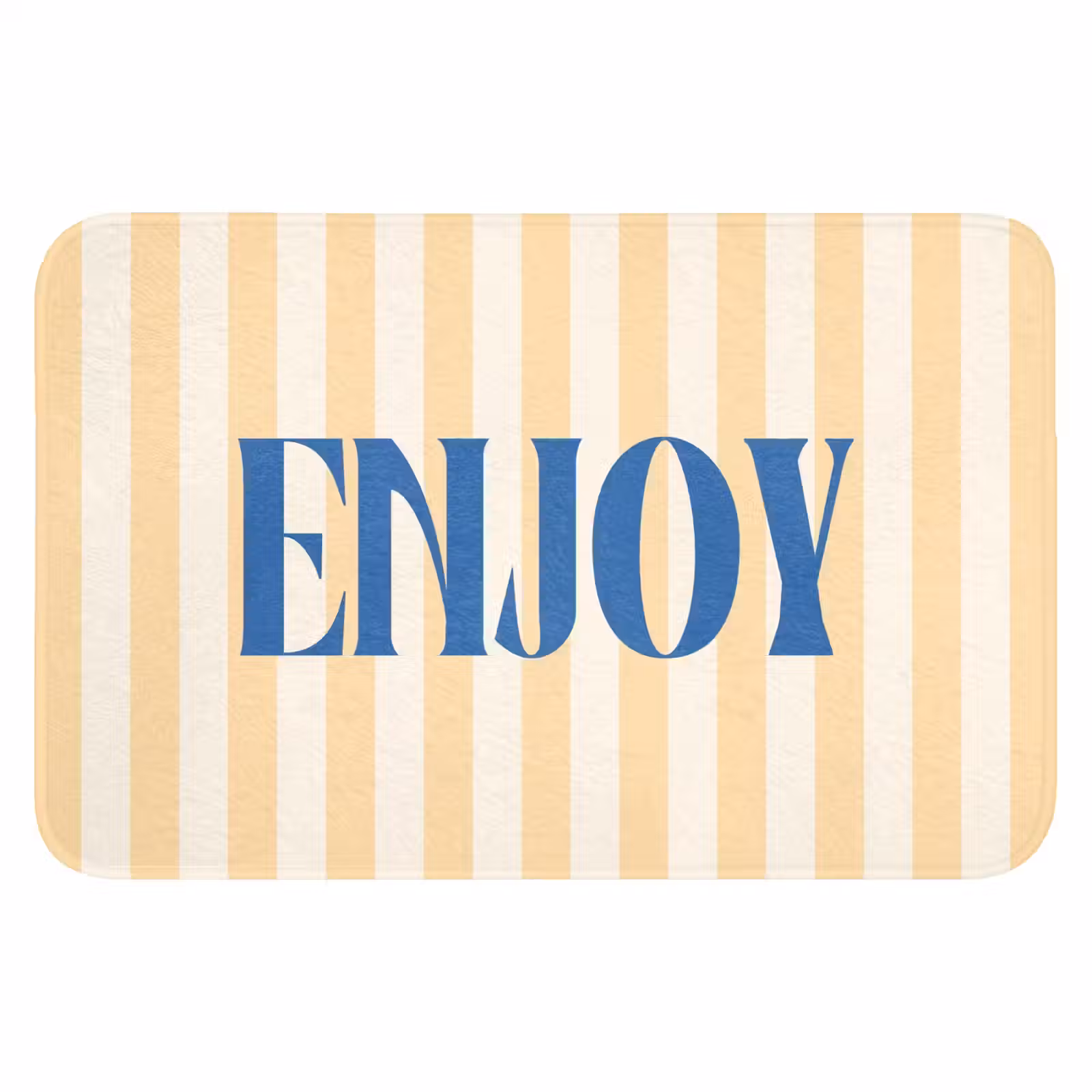 WC Mat - Blauw - Geel - Strepen - Enjoy — 1