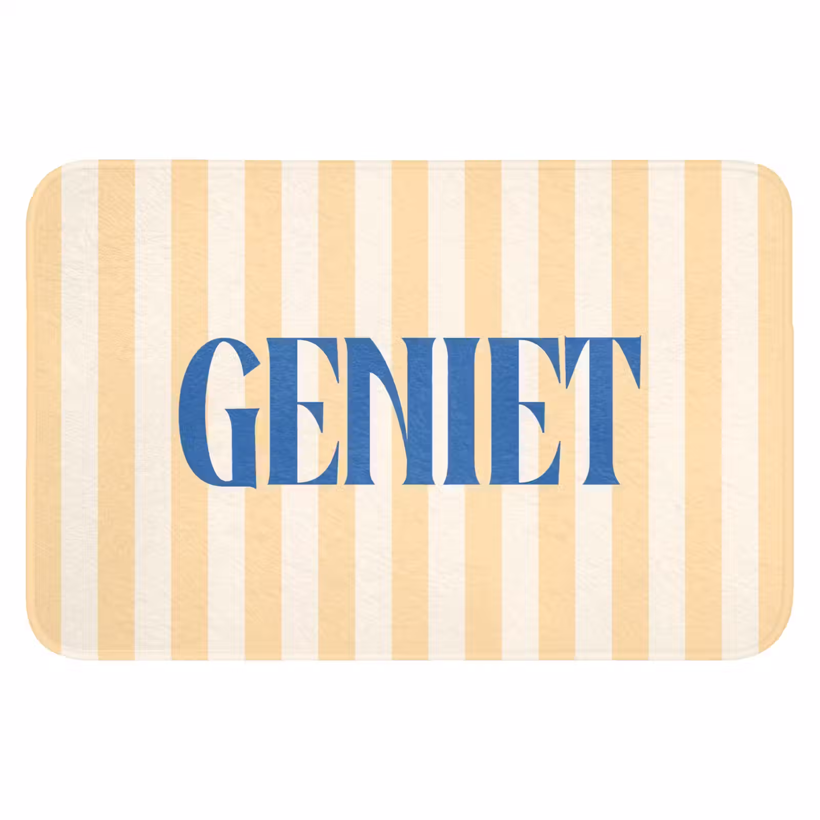 WC Mat - Blauw - Geel - Strepen - Geniet — 1