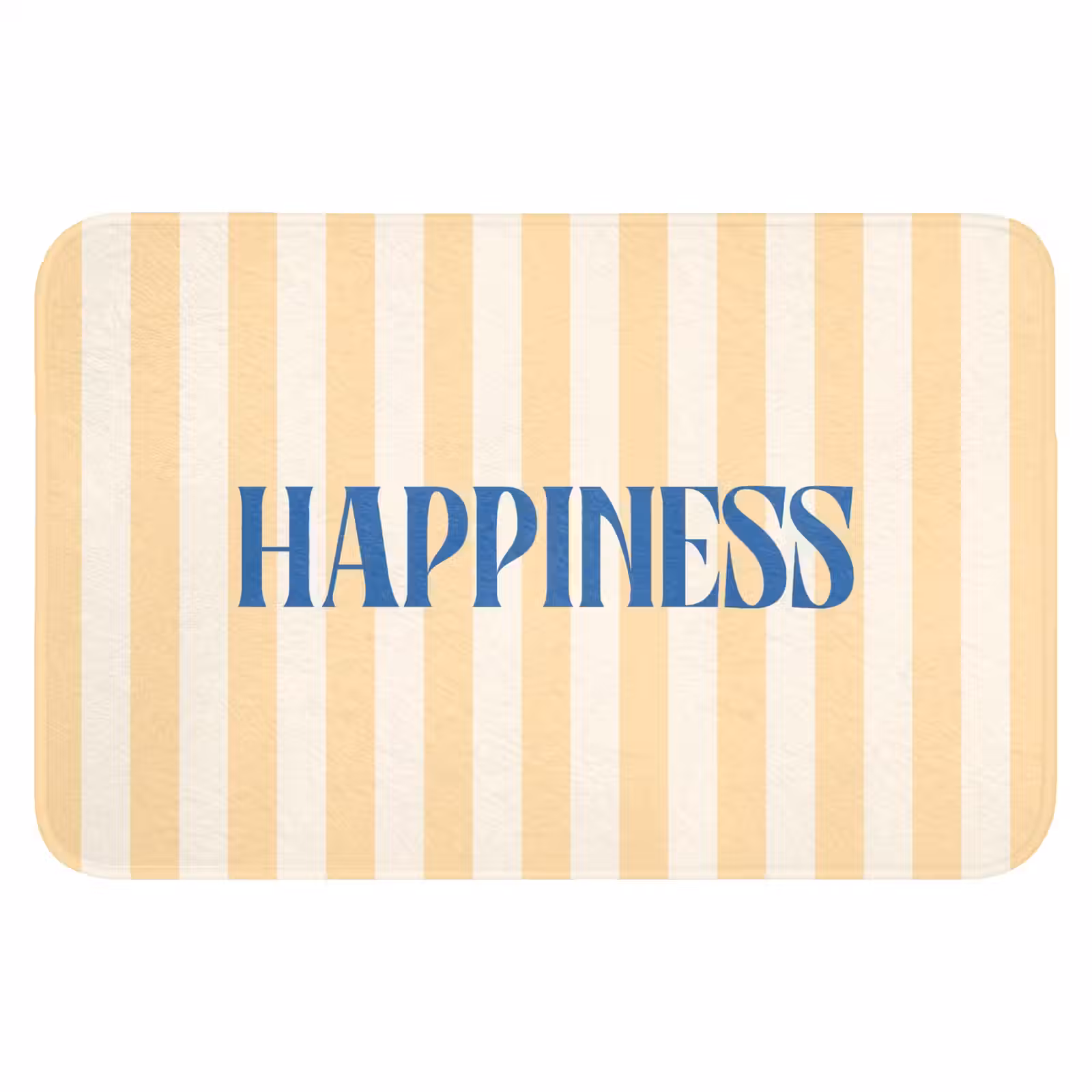 WC Mat - Blauw - Geel - Strepen - Happiness — 1