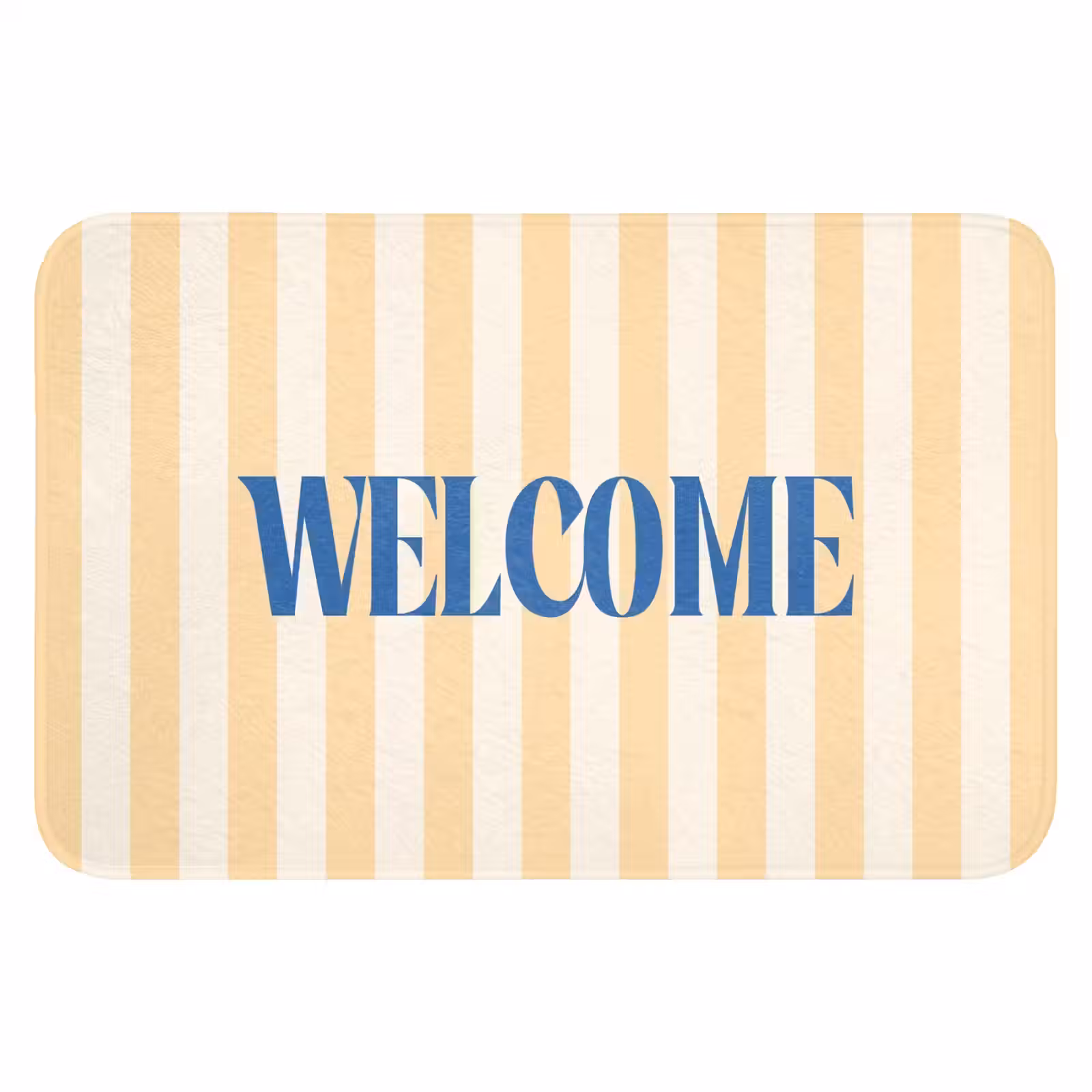 WC Mat - Blauw - Geel - Strepen - Welcome — 1