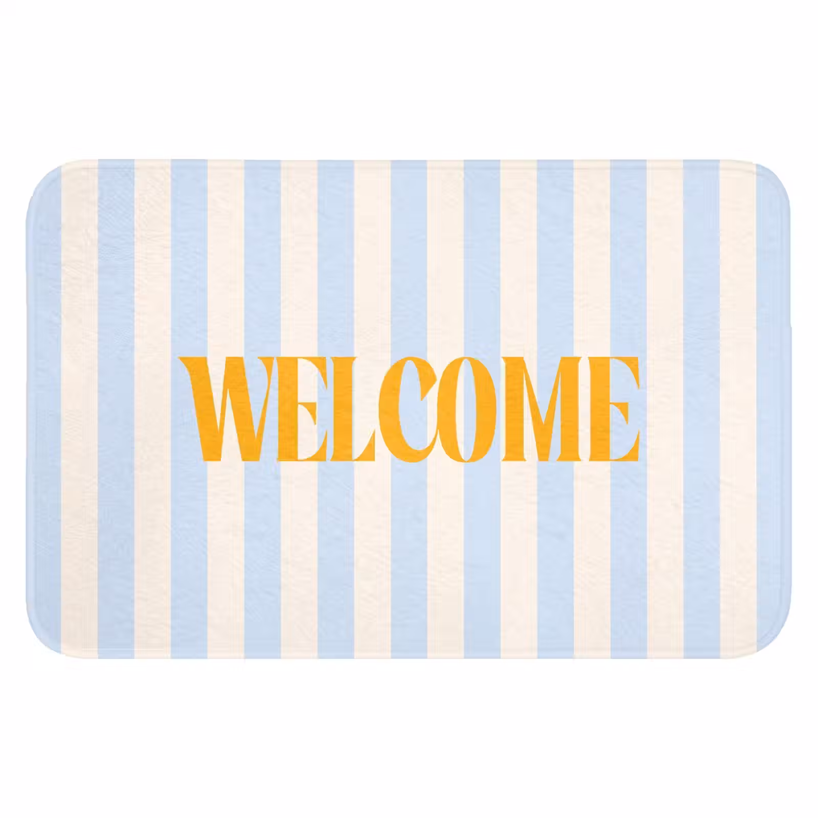 WC Mat - Oranje - Blauw - Strepen - Welcome — 1