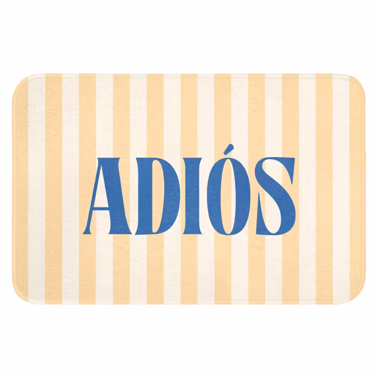 WC Mat - Blauw - Geel - Strepen - Adiós — 1