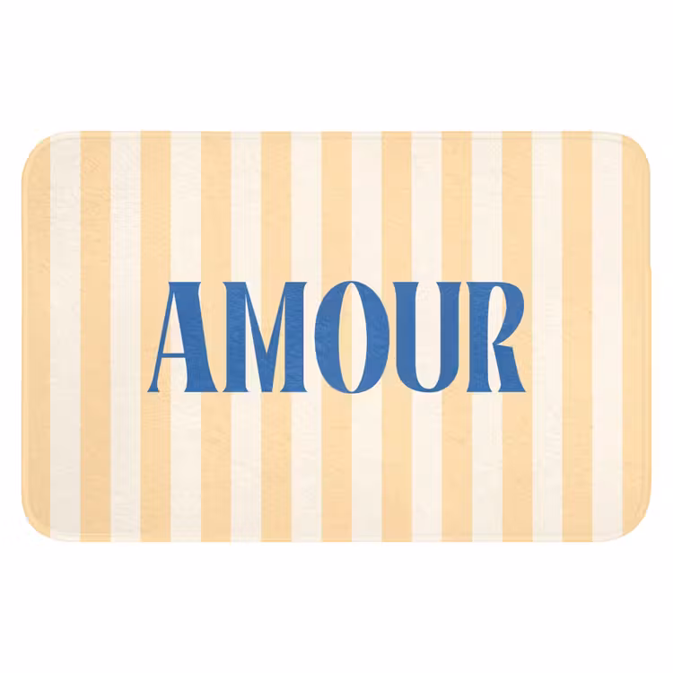 WC Mat - Blauw - Geel - Strepen - Amour — 1