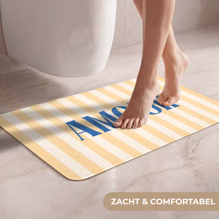 WC Mat - Blauw - Geel - Strepen - Amour — 7