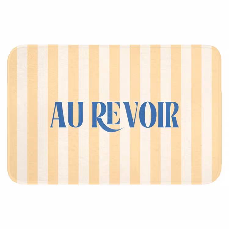 WC Mat - Blauw - Geel - Strepen - Au revoir — 1