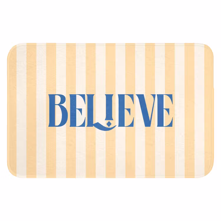 WC Mat - Blauw - Geel - Strepen - Believe — 1