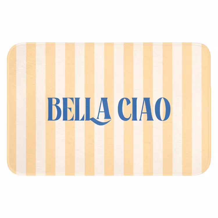 WC Mat - Blauw - Geel - Strepen - Bella Ciao — 1