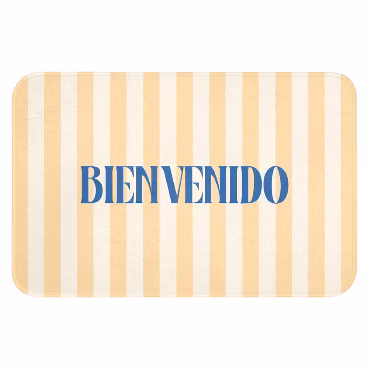 WC Mat - Blauw - Geel - Strepen - Bienvenido — 1