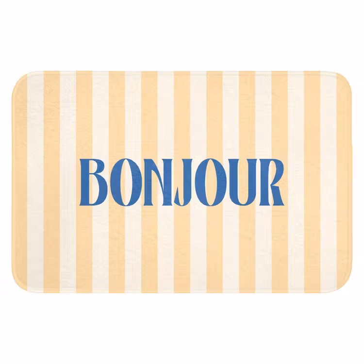 WC Mat - Blauw - Geel - Strepen - Bonjour — 1