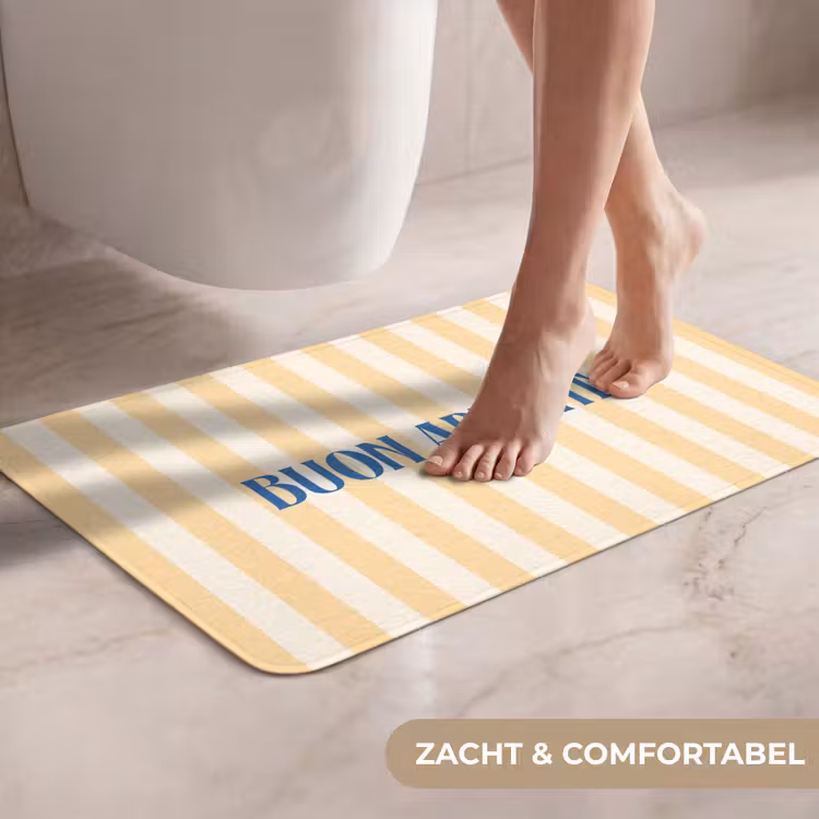 WC Mat - Blauw - Geel - Strepen - Buon Appetito — 7