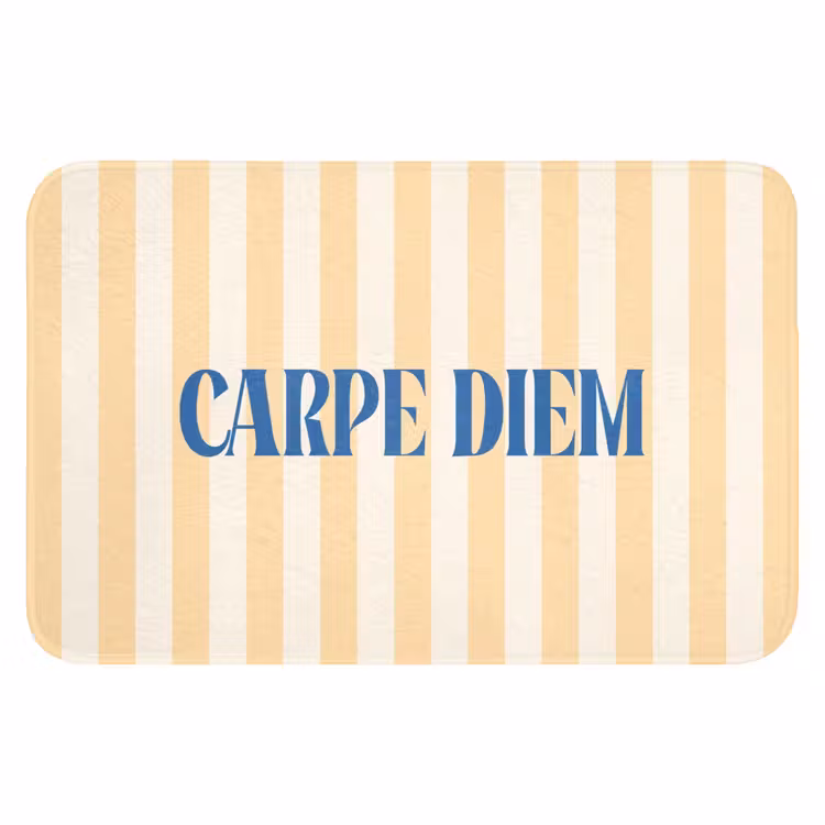WC Mat - Blauw - Geel - Strepen - Carpe Diem — 1