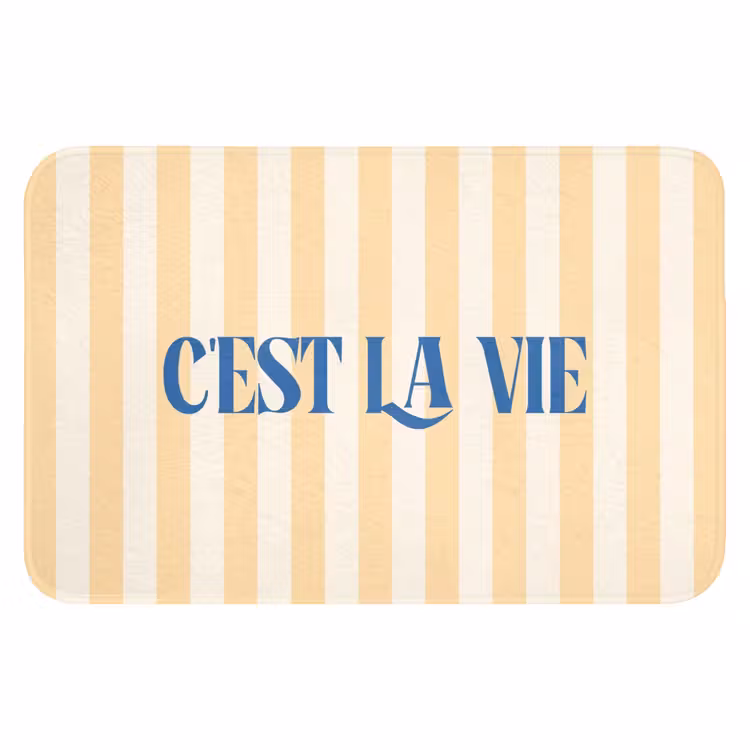 WC Mat - Blauw - Geel - Strepen - C'est La Vie — 1