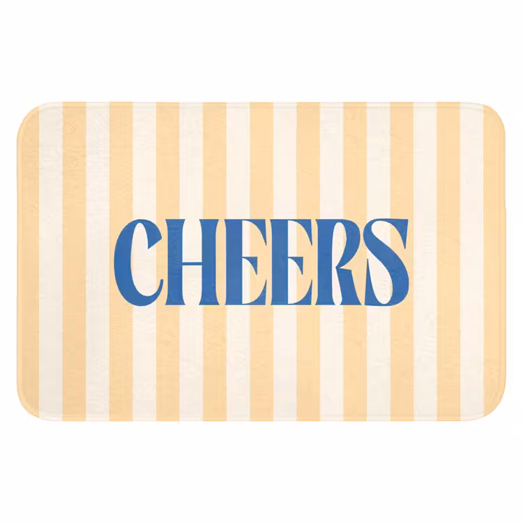 WC Mat - Blauw - Geel - Strepen - Cheers — 1