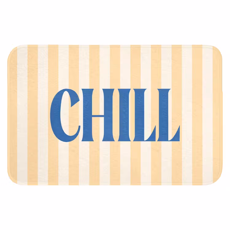WC Mat - Blauw - Geel - Strepen - Chill — 1