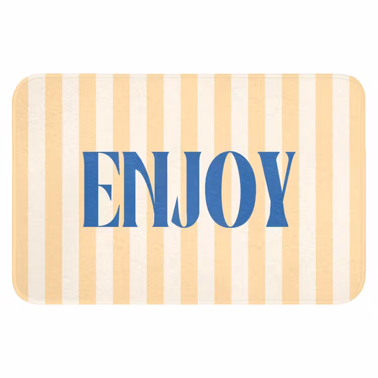 WC Mat - Blauw - Geel - Strepen - Enjoy — 1