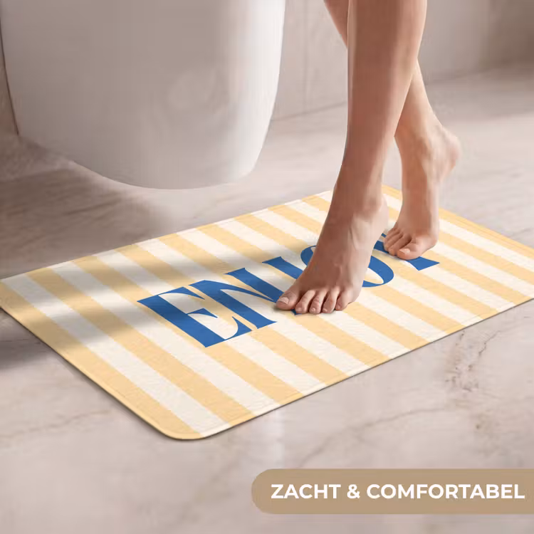 WC Mat - Blauw - Geel - Strepen - Enjoy — 7