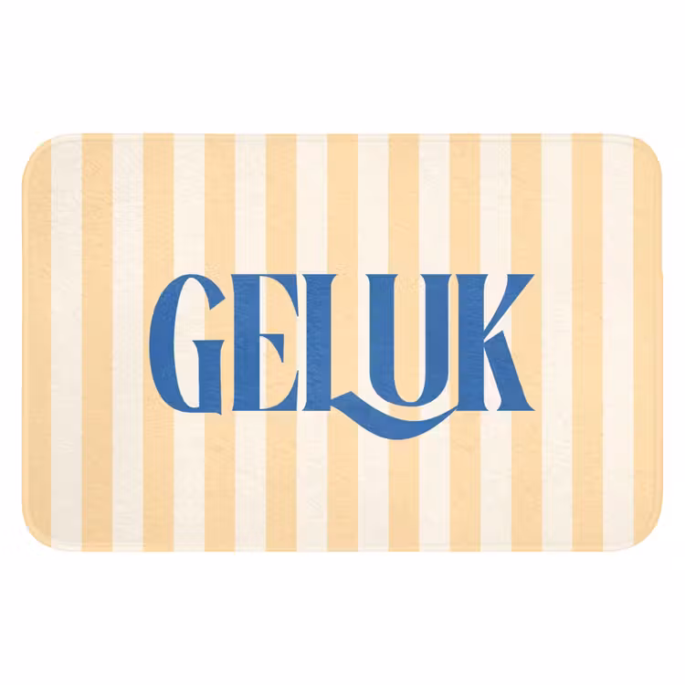 WC Mat - Blauw - Geel - Strepen - Geluk — 1