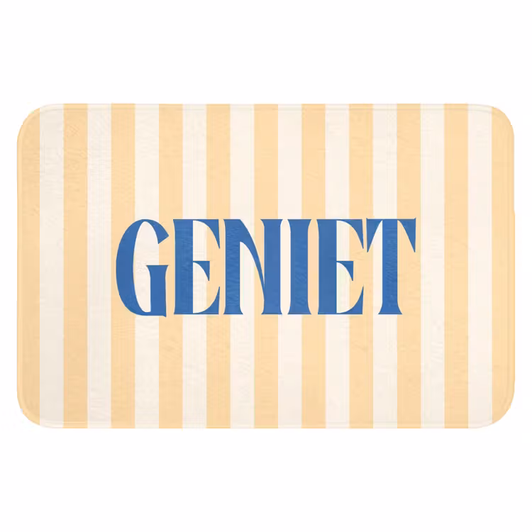 WC Mat - Blauw - Geel - Strepen - Geniet — 1
