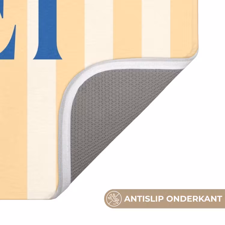 WC Mat - Blauw - Geel - Strepen - Geniet — 3